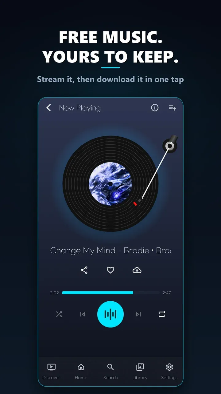 Now playing track screen