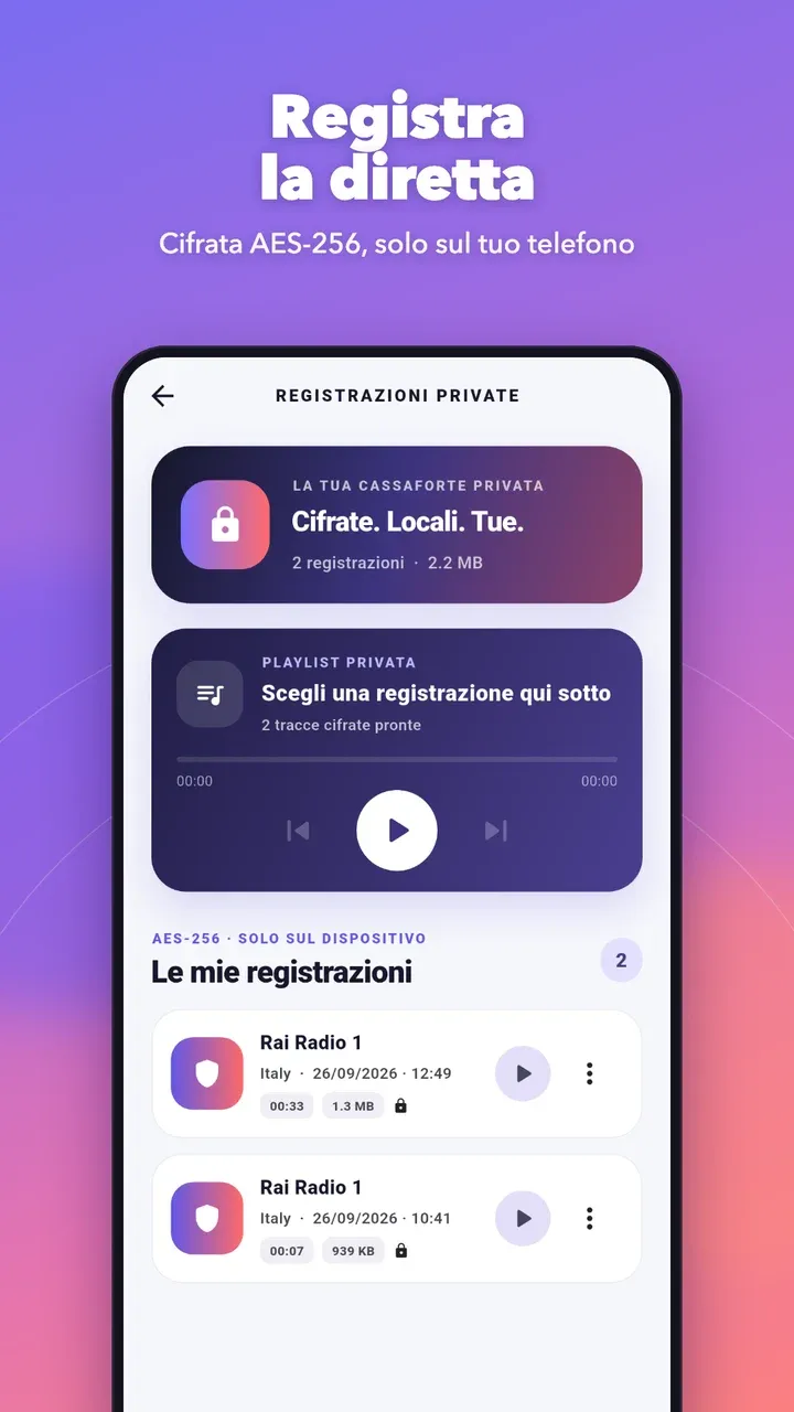 Le registrazioni private delle dirette