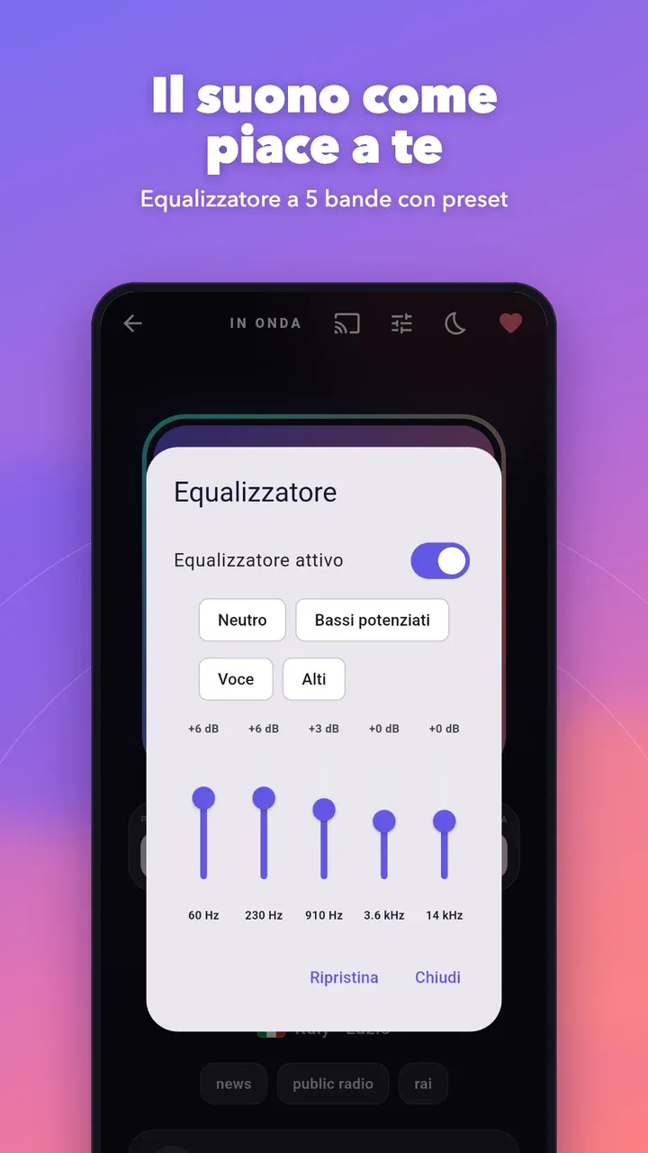 L'equalizzatore integrato